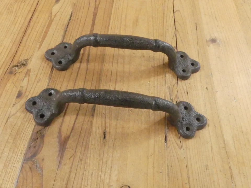 4 Rustic Cast Iron Antique Style Restore Barn Handles Gate Pull Door Handle  - Изображение 4 из 4