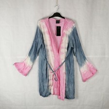 Ladies Jacket Size 16 18 WEWA Pink Blue Tie Dye Lightweight Floaty  Crinkle 