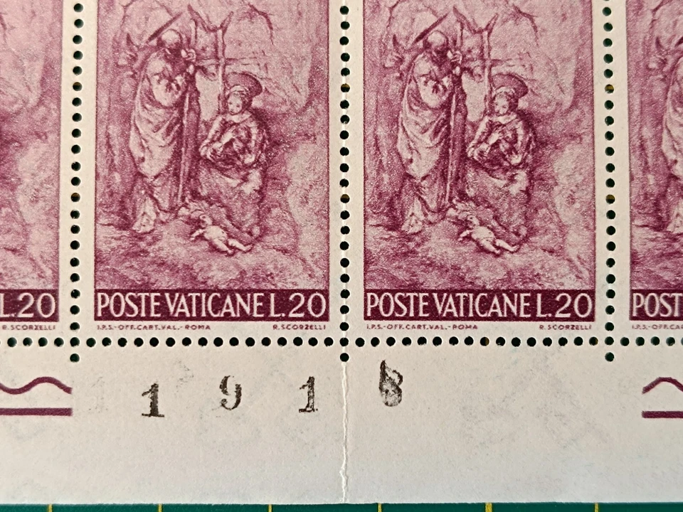 Vatican Stamps 1966,Sheet of 50,Sc A134,Signed ERROR-Sheet #,Horizontal WM, MNH - Image 2 of 4