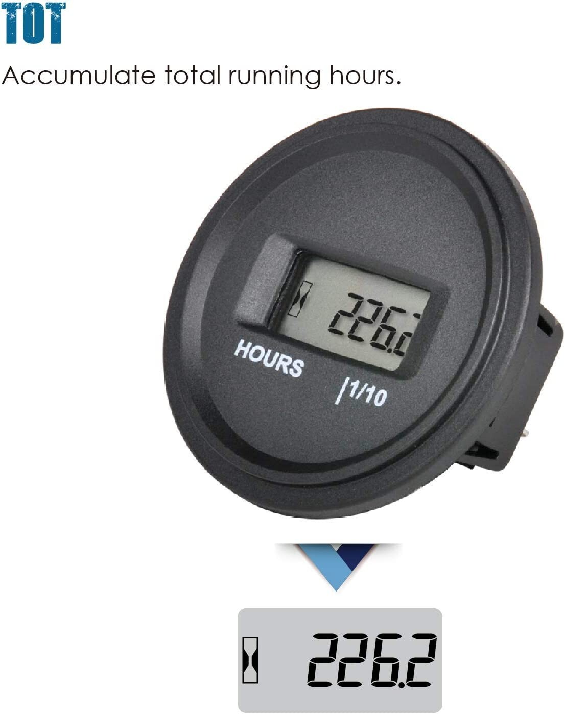 Contaore Digitale LCD Per Motori - AC/DC 5V-277V, Impermeabile IP68, Con Batteria CR2050, Per Auto, Barche, Generatori - Foto 3