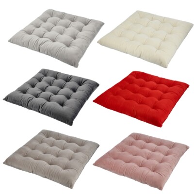 Stuhlkissen Sitzpolster Bunt 40x40x3 cm Samt Füllung 100% Polyester HOME STORY