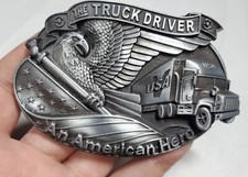 The Truck Driver An American Hero Metal/Plastic Enameled Belt Buckle