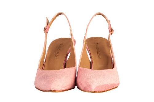 MORI ITALY HIGH HEELS PUMPS SCHUHE SHOES SLINGBACK SUEDE LEATHER PINK ROSA 36-41 - Imagen 3 de 4