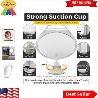 Compact Fog-Free Shower Mirror with Easy Suction Install - Razor Holder Included