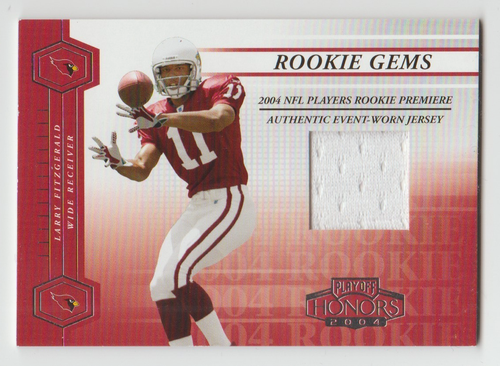 Tarjeta de camiseta Larry Fitzgerald 2004 Playoff Honors #201 conjunto base gemas de novato #/750 - Imagen 1 de 2