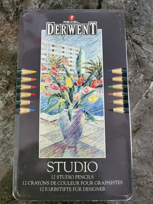 12 Derwent Rexel Studio Buntstifte. Gebraucht.
