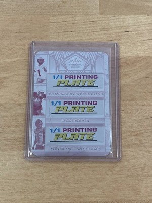 Castellanos Davis Williams 2025 Leaf Trinity Football 1/1 Printing Plate
