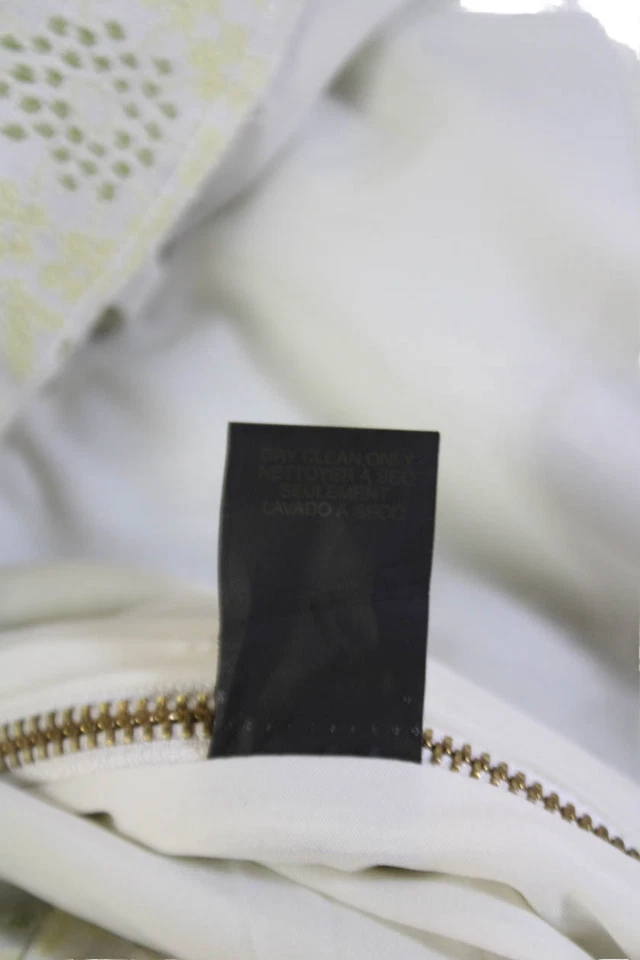 Vestido Cynthia Steffe Mujer Floral Bordado Cuello Jabalí Manga Gorra Amarillo Talla 0 Foto 4 de 4