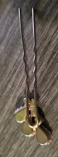Spilla per capelli, antica, set di pietre, smalto - Foto 4 di 4