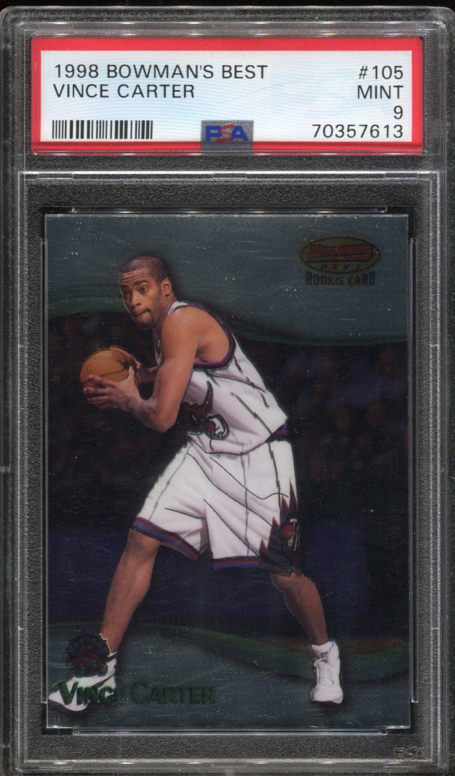 1998 Bowman's Best Vince Carter #105 RC HOF PSA 9