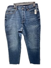 Old Navy Womens Sky-Hi Straight Jeans Size 14 Extra High-Rise Button Fly