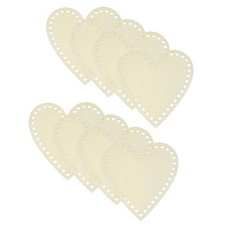 8Pcs Crochet Basket Base, 6 x 6" Basket Bottoms Heart Shape Wood Base