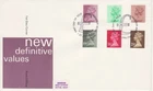 GB Stamps First Day Cover Definitive, six low values, 5p to 29p  SHS £ Sign 1982