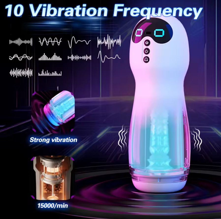 Masturbator Handfrei Cup Penis Saugen Elektrische Vibration Erotikspielzeug DE