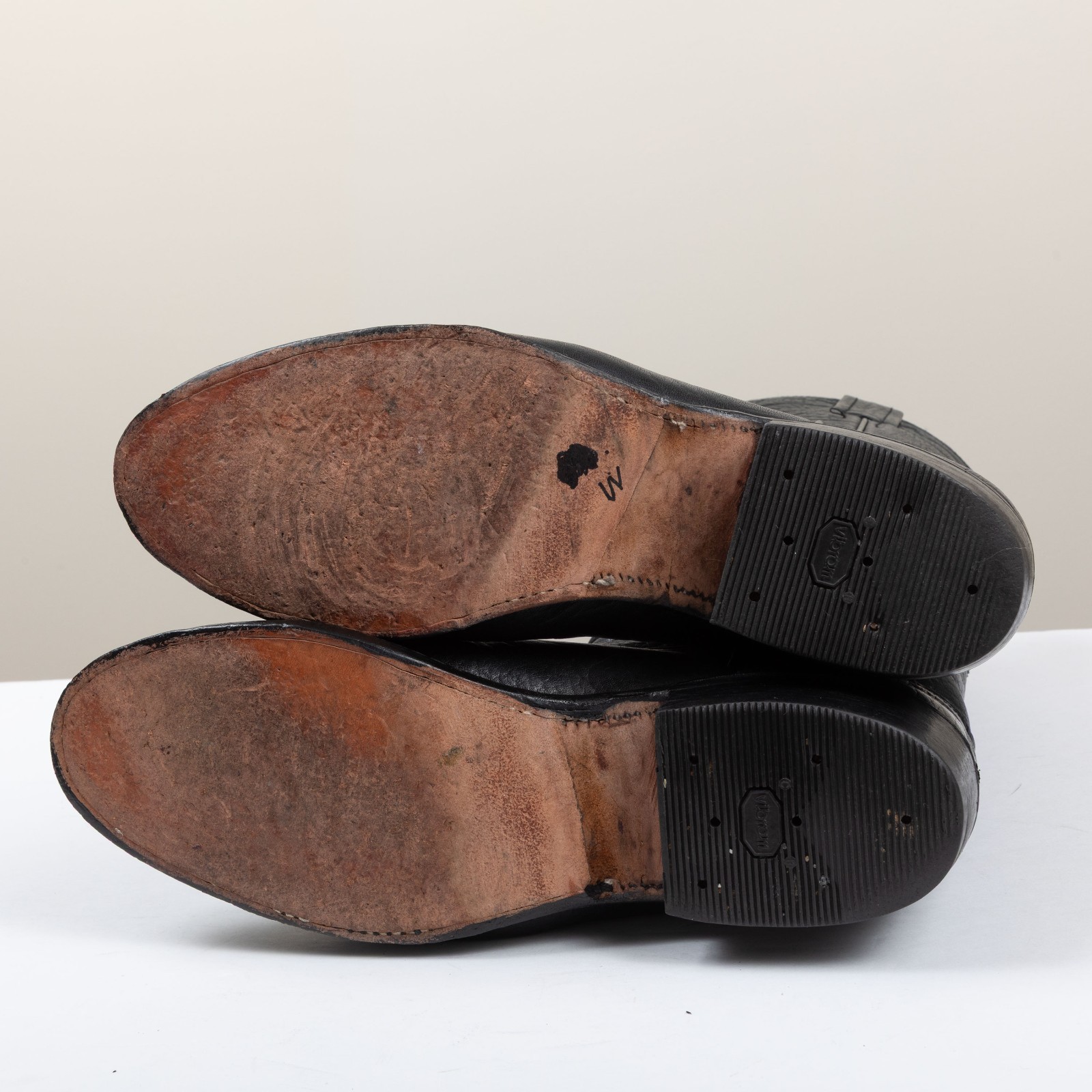 Vintage Nocona USA Black Leather Roper Cowboy Boo… - image 11