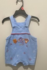 VTG 2005 Disney Winnie The Pooh Baby Overalls 6-9M Embroidered Tigger Eeyore EUC