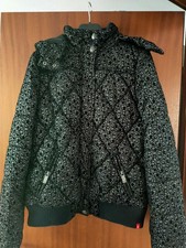 Damen Winterjacke mit Dunkelgrau schwarz Muster,Gr.XL.