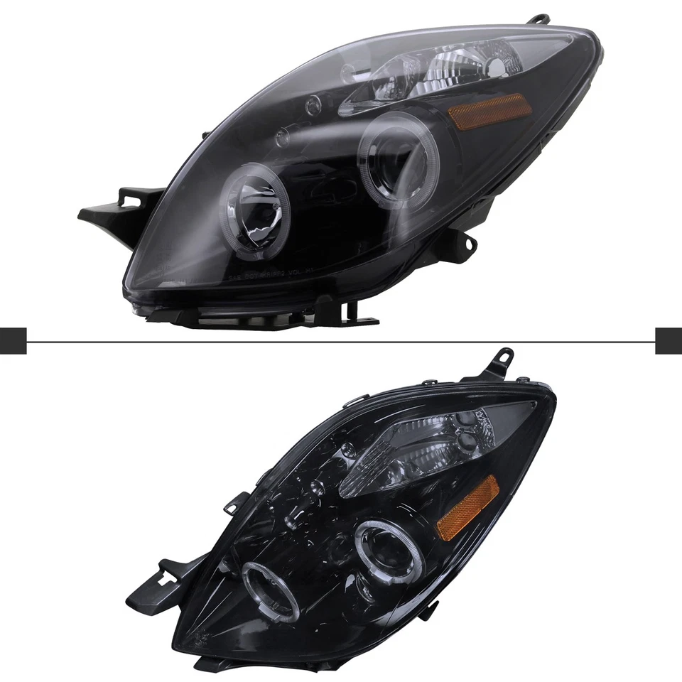 Smoke Projector Headlights Fits 2006 2007 2008 Toyota Yaris LED Halo Lamps L+R Foto 4 de 4