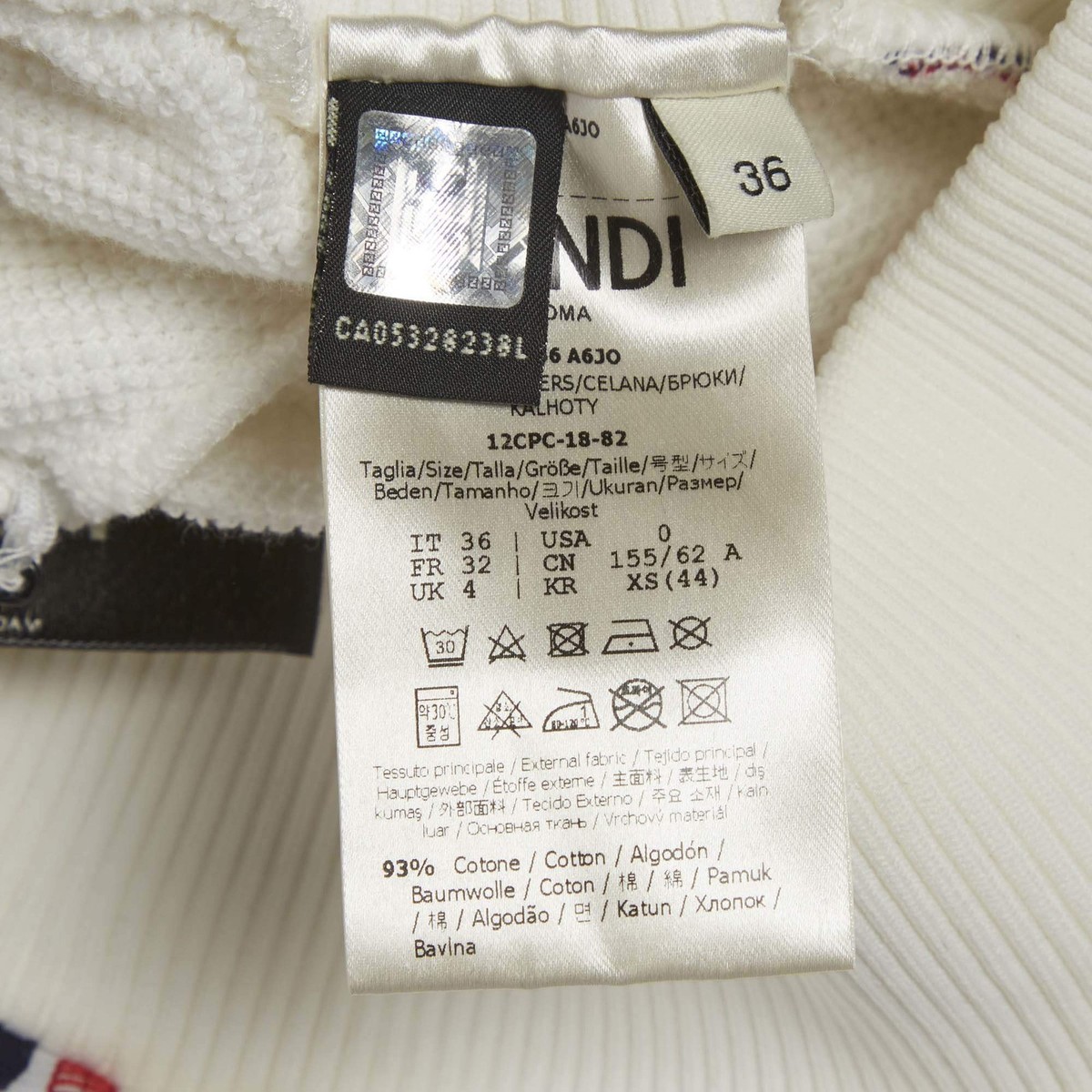 Fendi x Fila White Cotton Knit Logo Stripe Detail Sweatpants XS | eBay
