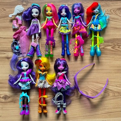 My little pony equestria girls dolls lot DJ-Pon 3 twilight Applejack rarity neon