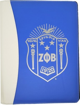 Zeta Phi/&Phi; Beta Dove Crest Padfolio [Blue - 8.5x11'']