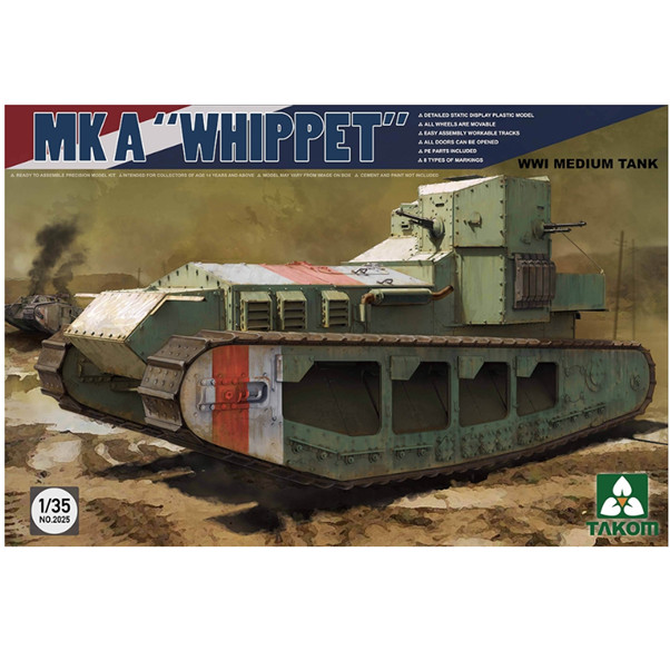 Takom 2025 WWI Medium Tank Mk A Whippet 1:35 Scale Kit