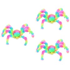  Set of 3 Cute Spider Toy Creepy Plushies Colourful Halloween Spiders
