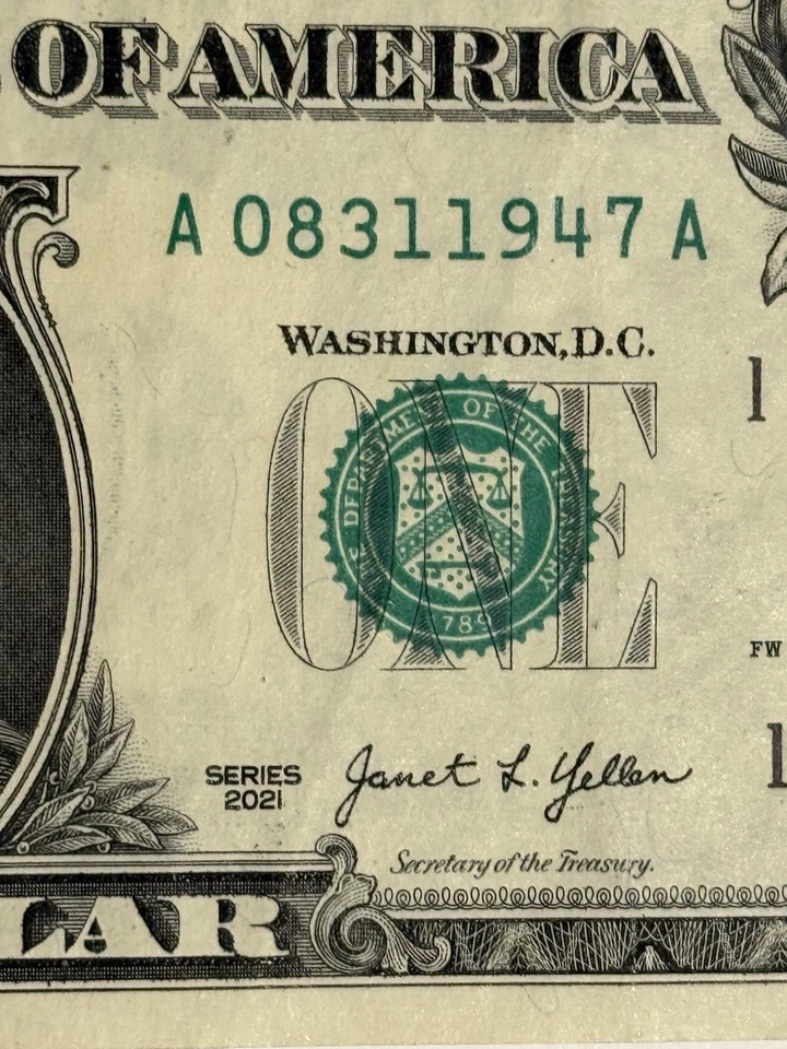 Birthday Note Dollar Bill August 31 1947 08/31/1947 Fancy Serial Number $1 ¥ - Image 4 of 4