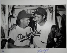 Sandy Koufax Hand Signed Autographed 16X20 Photo Dodgers W/ Maury Wills JSA /32