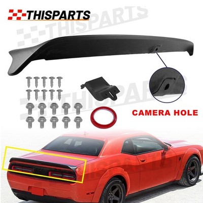 For 08-23 Dodge Challenger Hellcat Redeye Rear Spoiler w/Camera Hole Matte Black