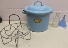 Ansco Miniature Blue Boiling Doll Bottle Pot Funnel Measuring Bottle 1950s