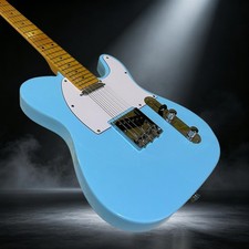 Tele Electric Guitar Sky Bule Color Mahogany Body Maple Fretboard 6 Strings