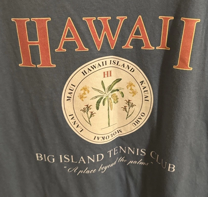 Camiseta sin mangas Hawaii para hombre mediana vieja azul marino Foto 2 de 3