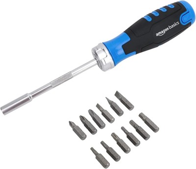 Amazon Basics Magnetisches Ratschen-Schlüssel-Set mit T-Griff und