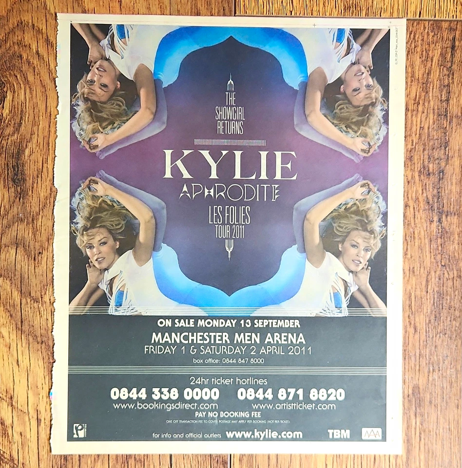 Kylie Aphrodite: Les Folies Tour 2011 Manchester MEN Arena Original Poster - Image 1 of 1