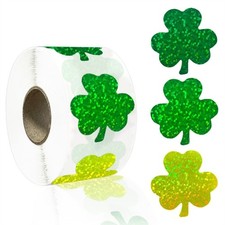 500Pieces Patricks Day Sticker Shamrock Sticker Wrapping Label Self Adhesive