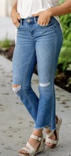 vervet distressed raw hem Ankle jeans Cotton/spandex Sz 27 Measurements Pics