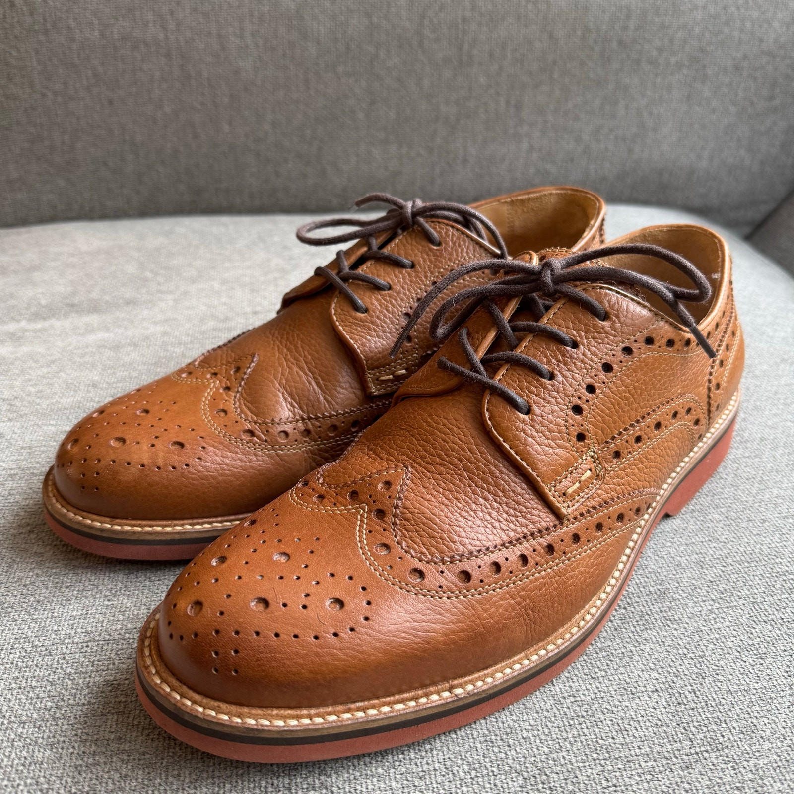 SAOLA 1901 Nordstrom scarpe uomo 9 scarpe Oxford comode in pelle marrone taglia 9