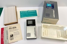 Sony Watchman FD-20A Flat B W TV 1984 Complete in Box Manual Warranty Card CIB