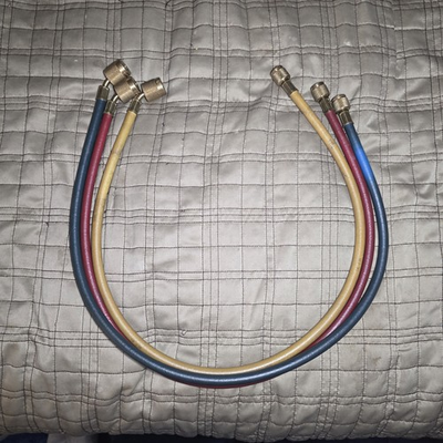 #ad #ad USED Yellow Jacket 36 Inches 3 Hoses Plus II 1 4quot; Low Loss Great Shape $49.99