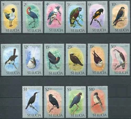 Timbres Oiseaux Ste Lucie 386/401 ** - 87182GC - cote : 60 € - Photo 1/1