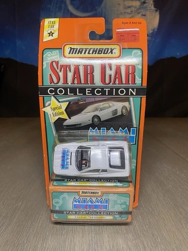 Vintage 1998 Matchbox Star Car Collection Miami Vice Ferrari Testarossa, NIB!!