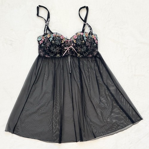2004 Victoria’s Secret Chantal Thomass Vintage Babydoll Nightie Short Slip 34B - Picture 2 of 9