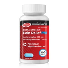 Extra Strength Pain Relief PM & Nighttime Sleep Aid Caplets,(300 count), Acet...