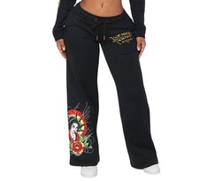 Ed Hardy Lady Flower Sweatpant Black