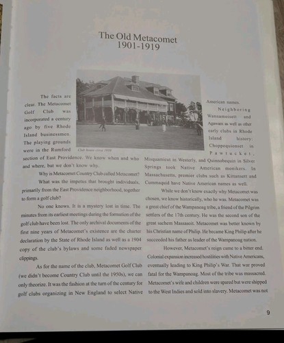 RARE METACOMET COUNTRY CLUB 100 YEARS HISTORY 1901 - 2001 EAST PROVIDENCE, RI - Foto 7 di 7