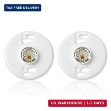 2 Pcs Keyless Plastic Lamp Holder Medium Base, E26 Ceiling Light Sockets, Univer