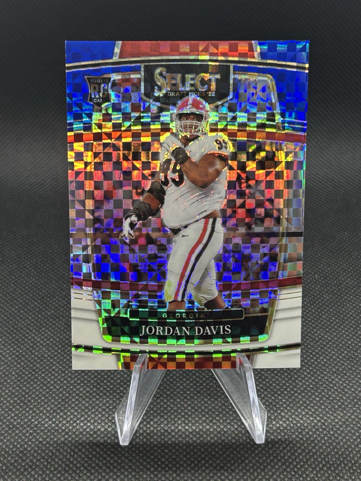 2022 Panini Select Draft Picks - Red White Blue Squares /100 - Jordan Davis #80