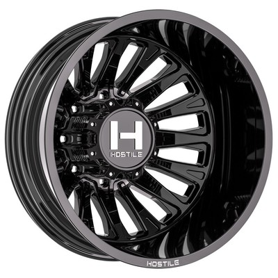 22x8.25 Hostile H404 Ghost Gloss Black DUALLY REAR Wheel 8x210 (-221mm)