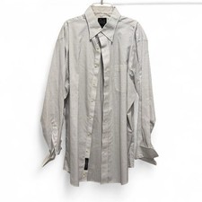 Jos. A. Bank Traveler's Collection Tailored 16.5/35 White Blue Check Shirt